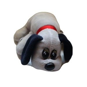 Tonka 1986 Pound Puppies 8" Plush Gray Puppy Dog Stuffed Animal *STAINS SEE PIC*